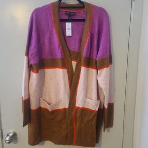 NWT Lane Bryant Fuschia/Brown Cardigan.